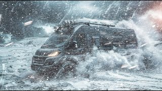 Blizzard Cozy Van Life Winter Camping in Snow Storm Whiteout Heavy Snowfall Freezing Cold vanlife [upl. by Noremac]