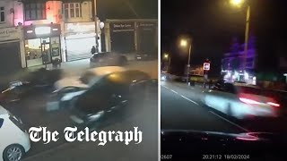 Speeding motorist destroys six cars in high street crash in Birmingham [upl. by Goodyear362]