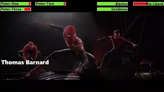 SpiderMan No Way Home 2021 Final Battle with healthbars [upl. by Etteiluj]