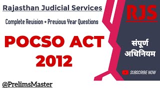 POCSO Act 2012 Complete Revision For Rajasthan amp UP PCSJ [upl. by Niras]