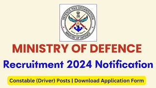 Join Ministry Of Defence  Ministry Of Defence Recruitment 2024 Notification Rally Bharti 20232024 [upl. by Hadden]