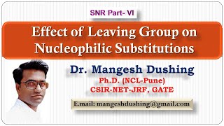 Effect of Leaving Group on Nucleophilic SubstitutionSNR PartVI [upl. by Eniahs670]