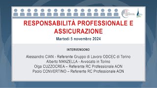 Responsabilità professionale e assicurazione [upl. by Ever]