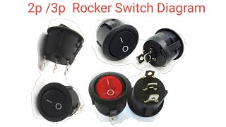 On  Off Round Rocker Switch 2pin 3pin [upl. by Amikehs762]