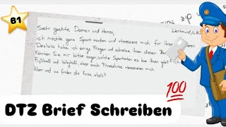 DTZ Brief Schreiben B1 Prüfung TELC prüfung briefschreiben dtz telcprüfung [upl. by Enenaj]