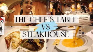 THE CHEFS TABLE amp STEAKHOUSE INDEPTH REVIEW  Worth The Hype  Carnival Cruise [upl. by Neraa672]