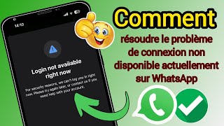 La connexion Whatsapp nest pas disponible pour le moment Problème 2024 [upl. by Lanna987]