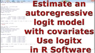 Estimate an autoregressive logit model with covariates Use logitx With in R Software [upl. by Serdna747]