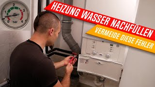 Heizungswasser nachfüllen Heizung befüllen Gastherme Druck zu niedrig Heizkosten einsparen [upl. by Brand]