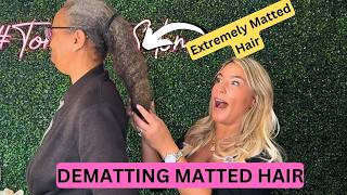 Detangling Extremely Matted Hair in 9 hours  How to Detangle Hair [upl. by Maurreen]