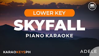 Skyfall  Adele Lower Key  Piano Karaoke [upl. by Aisats]