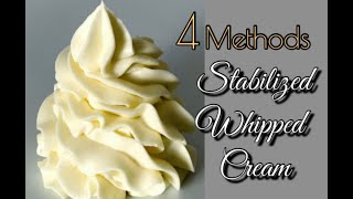 Stabilized Whipped Cream Easy Recipes  4 Methods  Whipped Cream Frosting [upl. by Rawley]