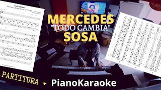 Mercedes Sosa  Todo cambia Partitura  PianoKaraoke [upl. by Jacqueline]