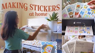 Printing stickers at home ON A BUDGET 🖨 DIY Printing sticker maker business package 💜 FAN ART ONLY [upl. by Anirbac185]