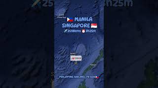 🇵🇭 Manila to Singapore 🇸🇬 Flight Route Tracking shortsfeed viralshorts [upl. by Falk]