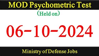 MOD Psychometric Test held on 06102024  MOD Psychometric Test [upl. by Fuld71]