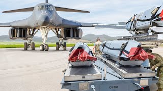 US Loading Monstrously Powerful Cruise Missiles Inside Massive B1 Bomber [upl. by Notwal]