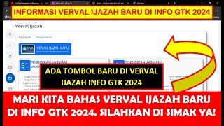 PEMBAHASAN VERVAL IJAZAH BARU INFO GTK 2024 UNTUK DAPODIK 2025 [upl. by Soelch]