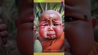 Weeping baby monk and cute little monk ❣️💞 shortsfeed trend cute foryou nature [upl. by Ocirred]