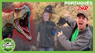 Batalha de Dispositivos  2 HORA de Parque do TREX  Vídeos de Dinossauros para Crianças [upl. by Mercola276]