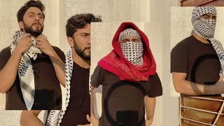 How to tie Palestinian Keffiyeh Part 2  SheMagh Tutorial I Majid Shah [upl. by Hegyera]