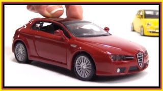 Childrens Toys Videos  Toy Cars SPAGHETTI  Bburago ALFA ROMEO Construction with Bussy amp Speedy [upl. by Hallsy954]