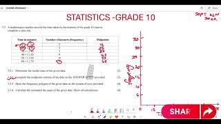 STATISTICS GRADE 10 PAST EXAM QUESTION SEPT 2023 KZN GROUPED DATA PART B [upl. by Esmeralda]