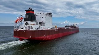 Maiden voyage underway first US Great Lakes bulk carrier in 40 years [upl. by Ezeerb]