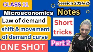 Microeconomics  Theory of Demand  Class 11Chapter 3  ONE SHOT  Shift amp movement of demand curve [upl. by Nahtaj]