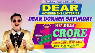 DEAR LOTTERY SAMBAD LIVE 6PM DRAW 29062024  SIKKIM STATE LOTTERY LIVE [upl. by Ahsak]