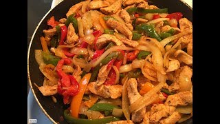 como hacer fajitas de pollo deliciosas y facil [upl. by Llamaj]