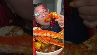 I made a seafood boil 🌽🦀🦐🥚🥔 asmr seafood seafoodboil kingcrab shrimp snowcrab mukbang [upl. by Ettedranreb667]