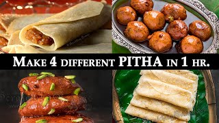 4 Pithe Puli in 1 hr  4 different Bengali Pithe Recipes  Makar Sankranti Recipes  Poush Sankranti [upl. by Kirkwood294]