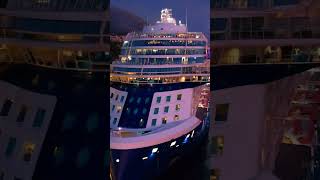 Cruise ship arriving in port in Europe Drone image [upl. by Berry]