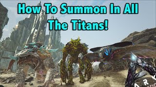 HOW TO SPAWN IN ALL THE TITANS USING ADMIN COMMANDS IN ARK EXTINCTION [upl. by Ahern604]