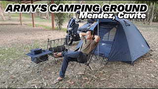 2ND CAMPING VLOG  MOTO CAMPING  SILENT VLOG  ASMR  BLACK CAMPING  ARMYS CAMPING GROUND  4K [upl. by Akered]