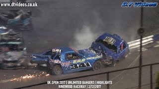 UK Open 2017  Unlimited Bangers  Ringwood Raceway  2 December 2017  Highlights [upl. by Ayahc]