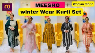 Meesho winter wear Kurti set  Kurti set haul [upl. by Alva833]