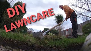 Lawn scarificationdethatching and aeration using manual tools garden yard [upl. by Pooh]