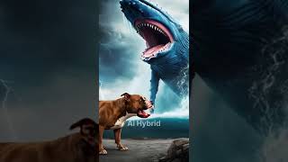 Pit bull dog and blue whale 🐕‍🦺🐳 ai hybrid shorts hybrid [upl. by Holna]