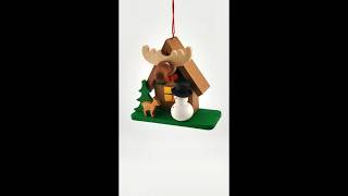 Christian Ulbricht Snowman with Elk House Ornament 100413 [upl. by Cadel713]