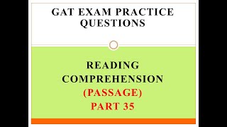 GAT Exam Practice Question Part 35 [upl. by Beata61]