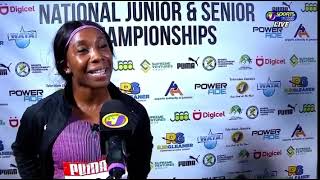 ShellyAnn FraserPryce Interview  her last race in Jamaica [upl. by Llerret]