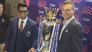 Ranveer Singh With Nemanja Vidić At Football Premier League Press Conference 2018 [upl. by Yngad]