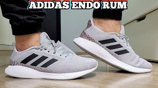 Review Tênis Adidas Endo Rum Cinza e Vermelho  Comprado Na Netshoes  Demonstração No Pé  On Feet [upl. by Eimoan]