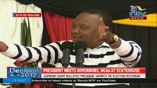 Uhuru Kenyatta says quotwe shall revisitquot the Judiciary after SCOK nullifies election [upl. by Eilyk]