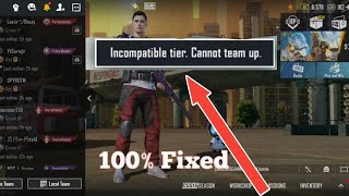 Incompatible tier can not team up problem in Battlegrounds Mobile India Fixed  Techmakanyt [upl. by Yarazed]