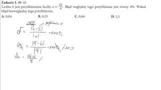 1 Liczba b jest przybliżeniem liczby a254 Błąd względny tego przybliżenia jest równy 4 Wskaż błą [upl. by Babette]