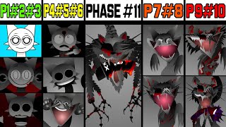 Phase 1 VS Phase 2 VS Phase 3 VS Phase 4 VS Phase 5 VS Phases 611 in Incredibox Sprunki [upl. by Aleyak]