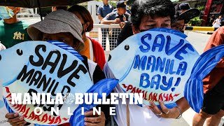 Environmental activist groups protest the ongoing Manila Bay reclamation [upl. by Nylcoj]